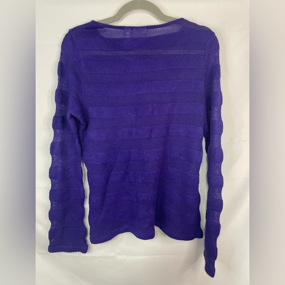 Chicos bright purple crew neck sweater. This has a great texture! - Picture 2 of 3